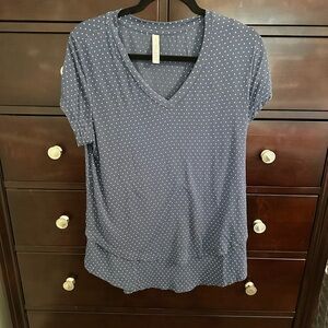 Latched Mama Blue Polka Dot V-Neck Nursing Top